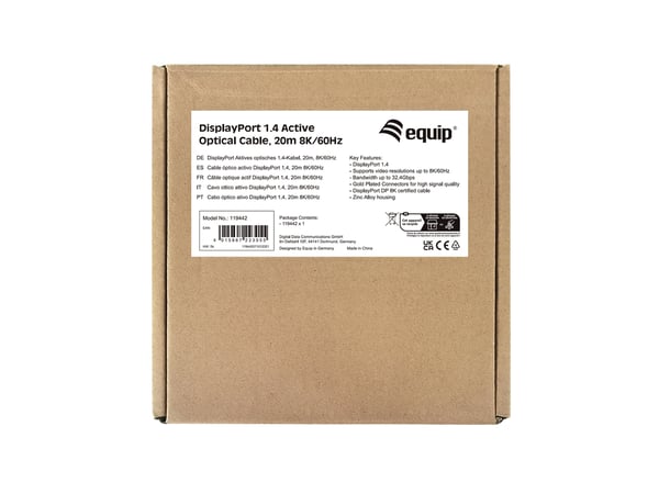 Equip 119442 DisplayPort-kaapeli 20 m Musta