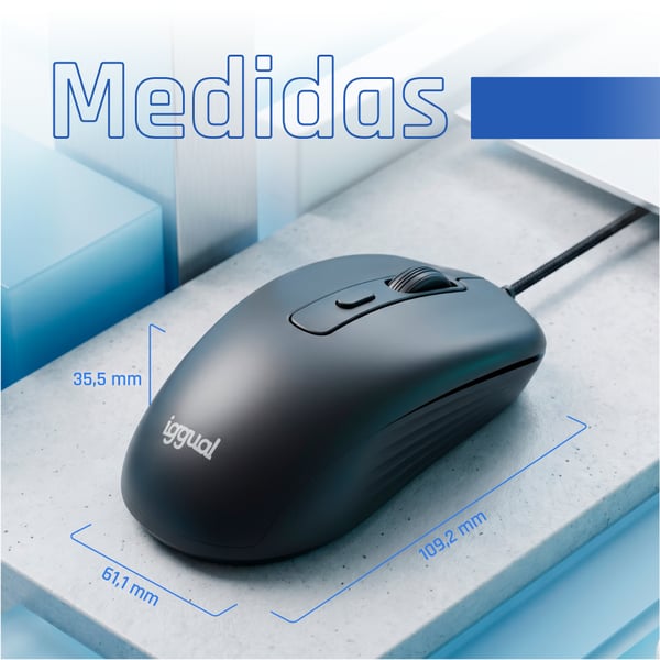 iggual OFFICE-ESSENTIAL-4D 2400DPI hiiri Molempikätinen USB A-tyyppi Optinen