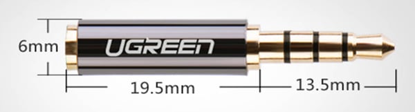 Ugreen 20502 kaapelin sukupuolenvaihtaja 2.5 mm 3.5 mm Musta