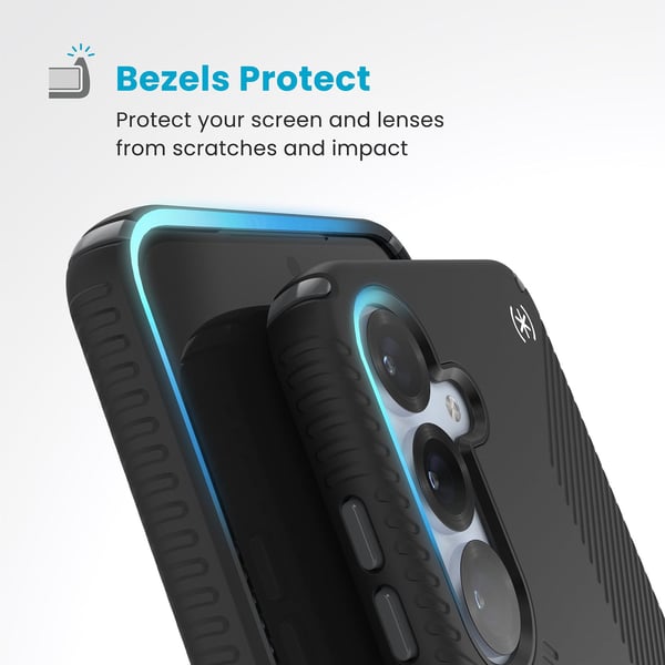 Speck Presidio2 Grip Magnet - Etui til Samsung Galaxy S25+ / 24+ MagSafe (Sort/Skifergrå/Hvid)