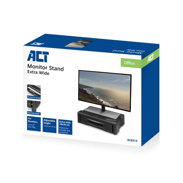 ACT AC8215 skærmbeslag og -stativer 81,3 cm (32") Skrivebord Sort