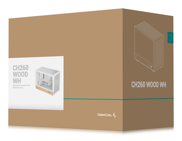 DeepCool CH260 WOOD WH Skrivbord Vit, Trä
