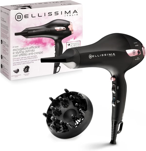 Bellissima P7 3200 hiustenkuivain 2100 W Musta, Vaaleanpunainen