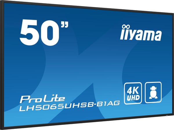 iiyama LH5065UHSB-B1AG skilte display Digital fladpaneldisplay 125,7 cm (49.5") LCD Wi-Fi 800 cd/m² 4K Ultra HD Sort Indbygget processer Android 11 24/7