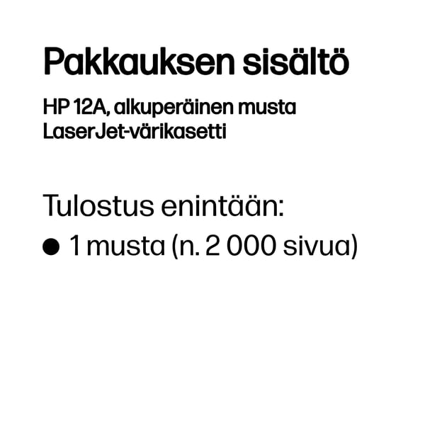 HP 12A, alkuperäinen musta LaserJet-värikasetti
