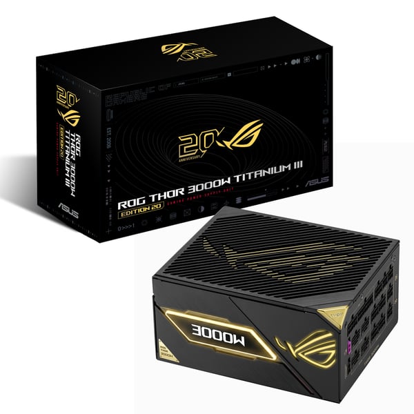 ASUS ROG Thor 3000W Titanium III Edition 20 enhed til strømforsyning 20+4 pin ATX ATX Sort