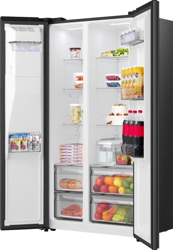 Hisense RS5P528STFE Kombinerad kyl/frys side-by-side Fristående 528 l Svart