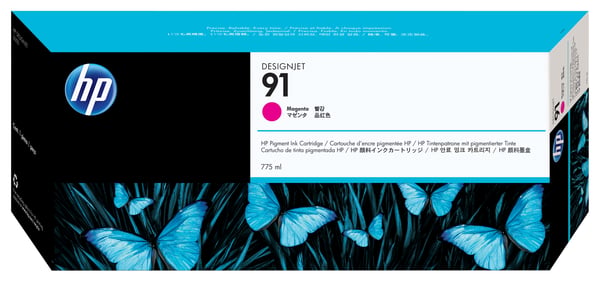 HP 91 DesignJet-pigmentblækpatron, magenta, 775 ml