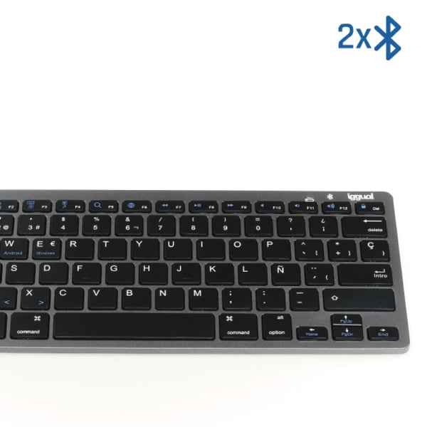 iggual IGG316917 näppäimistö Bluetooth QWERTY Musta, Harmaa