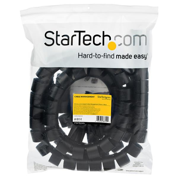 StarTech.com CMSCOILED4 Kabelbuntningsslang (2,5 m, 45 mm / 1,8 tum diameter, expanderbar spiral)