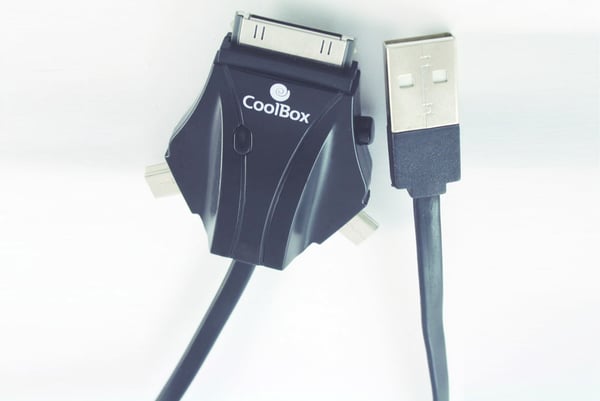 CoolBox ACD 301 USB-kabel 1 m microUSB/miniUSB/Apple iPhone Sort