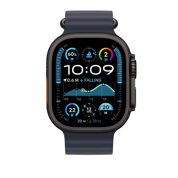 Apple MYPC3ZM/A Smart bærbart (wearable) tilbehør Band Marineblå Fluoroelastomer, Titanium