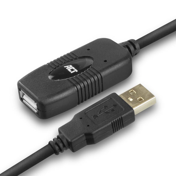 ACT AC6010 USB-kabel USB 2.0 10 m USB A Sort