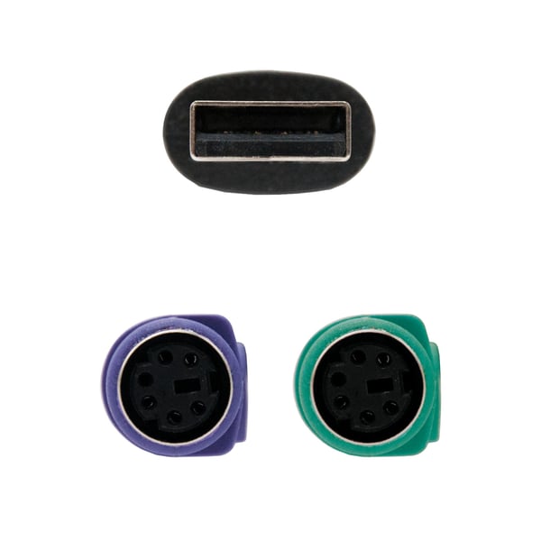Nanocable 10.03.0101 PS2-kablar 0,15 m 2x 6-p Mini-DIN USB A Svart