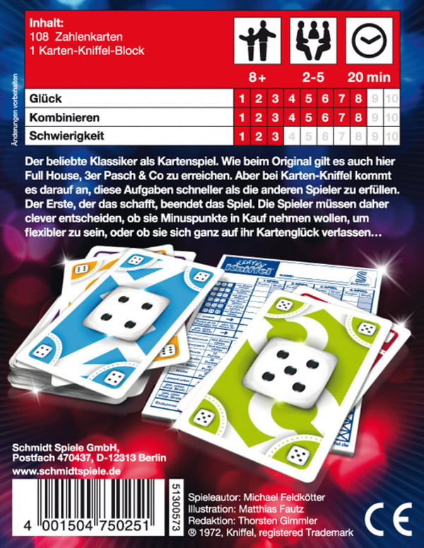 Schmidt® Spiele Karten-Kniffel Korttipeli