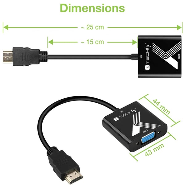 Techly IDATA HDMI-VGA2P video omformer 1920 x 1200 pixel