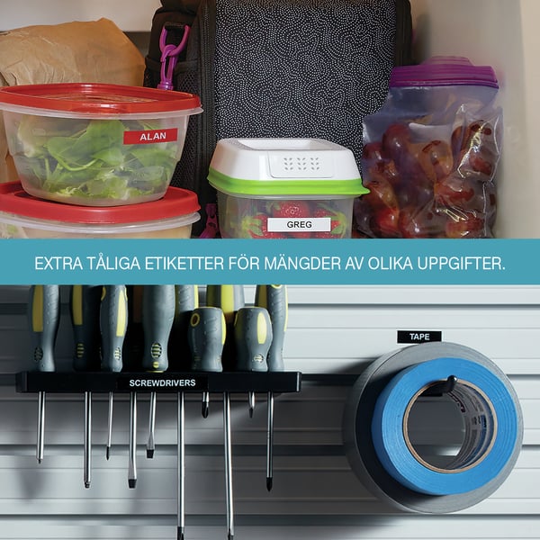DYMO Hållbara D1-originaletiketter | Svart text på röd tejp | 12 mm × 3 m | Etiketteringstejp för LabelManager-etikettskrivare