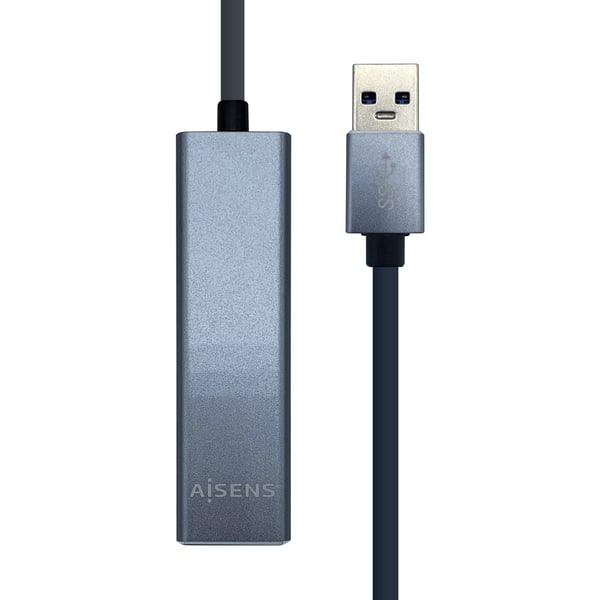AISENS A106-0401 gränssnittshubbar USB 3.2 Gen 1 (3.1 Gen 1) Type-A Grå