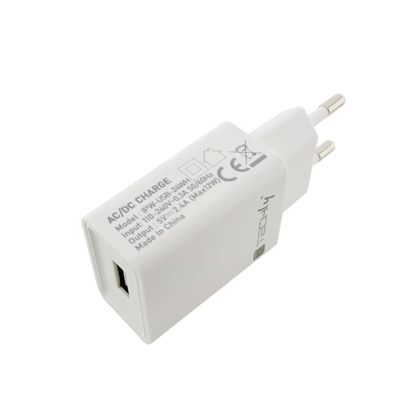Techly IPW-USB-24WH Bærbar Enhed Oplader Universal Hvid AC Intern