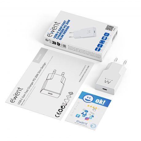 Ewent EW1310 mobilladdare Universal Vit AC Snabb laddning inomhus