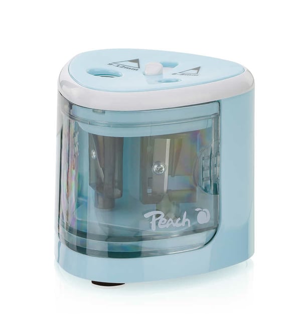 Peach PO102 Elektrisk blyantspidser Blå, Hvid