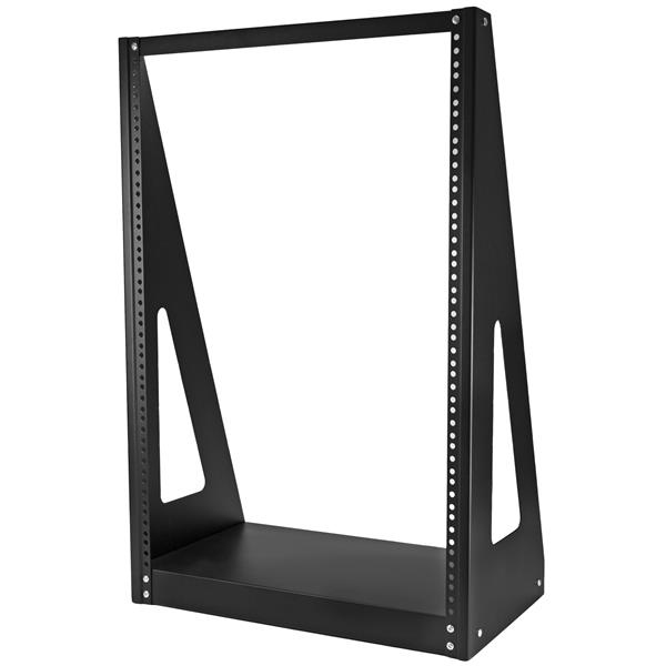 StarTech.com 2POSTRACK16 stativ 16U Fritstående reol Sort