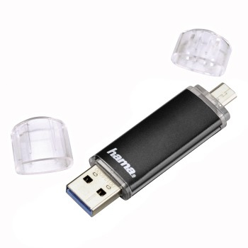 Hama Laeta Twin, 64GB USB-sticka USB Type-A / Micro-USB 3.2 Gen 1 (3.1 Gen 1) Svart