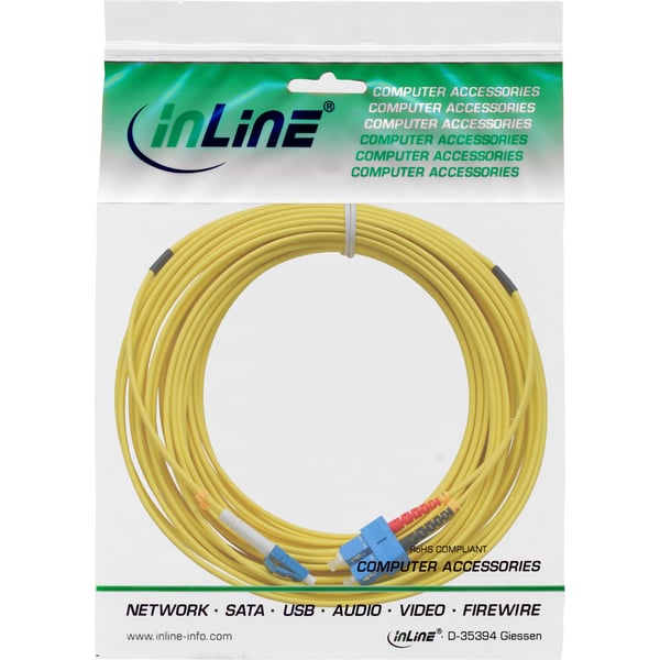 InLine 4043718150892 InfiniBand och fiberoptisk kabel 3 m SC LC Blå, Gul