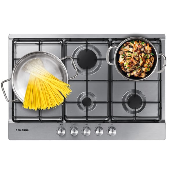 Samsung NA75M3130AS Svart, Rostfritt stål Inbyggd 75 cm Gas 5 zone(s)