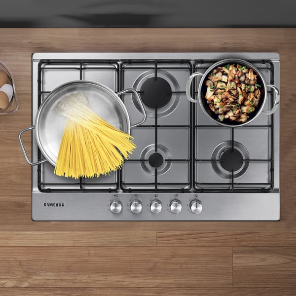 Samsung NA75M3130AS Svart, Rostfritt stål Inbyggd 75 cm Gas 5 zone(s)
