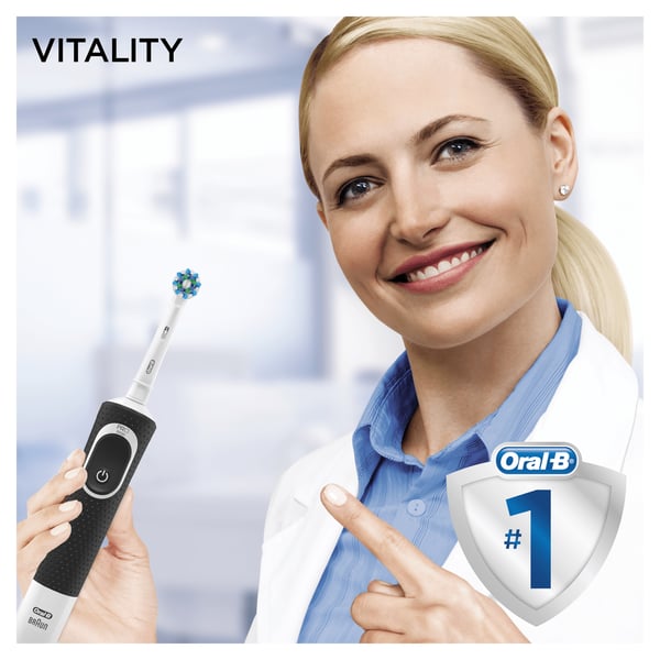 Oral-B Vitality 100 CrossAction Voksen Roterende, pulserende tandbørste Sort, Hvid