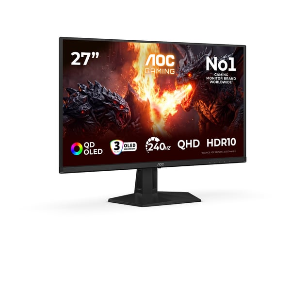 AOC G4 Q27G41ZDF platta pc-skärmar 67,3 cm (26.5") 2560 x 1440 pixlar Quad HD QD-OLED Svart, Röd