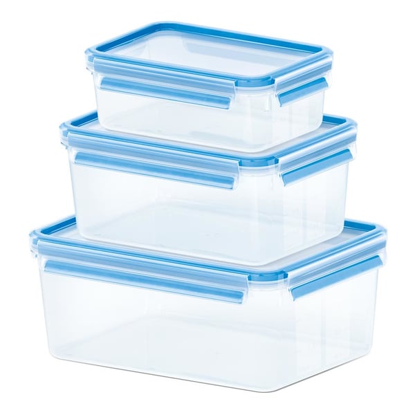 EMSA 508567 matburkar Rektangulär Låda Transparent 3 styck