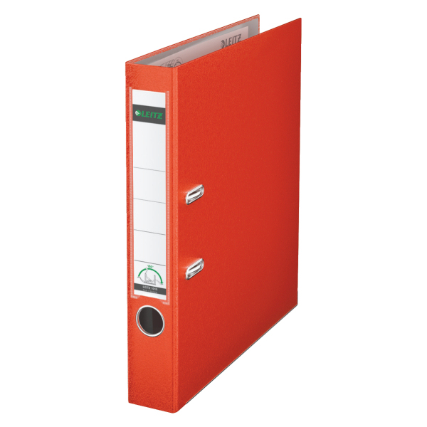 Leitz 180° Lever Arch File Plastic 50 mm ringpärmar A4 Röd