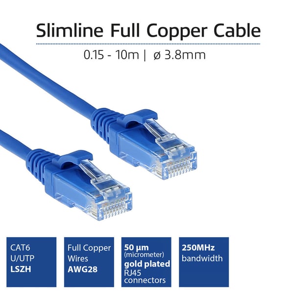 ACT DC9610 netværkskabel Blå 10 m Cat6 U/UTP (UTP)