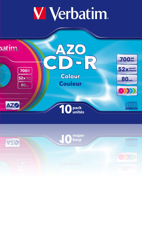 Verbatim CD-R AZO Colours 700 MB 48x 10 stk