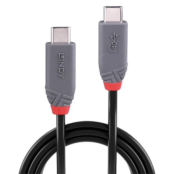 Lindy 36947 USB-kaapeli USB4 Gen 3x2 0,8 m USB C Musta
