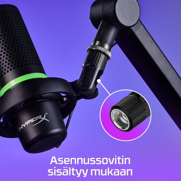 HyperX DuoCast – USB-mikrofoni (musta) – RGB-valaistus