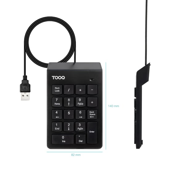 TooQ TQK-2001-B tangentbord Kontor USB Nej Svart