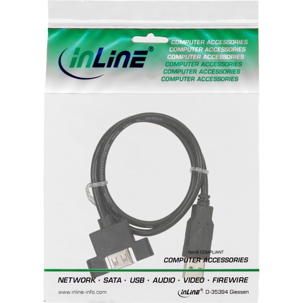 InLine 33440E USB-kabel 0,6 m 0,48 Gbit/sek. Sort