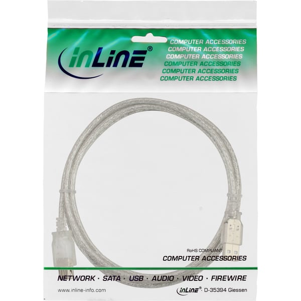 InLine 34650 USB-kabel USB 2.0 0,5 m USB A 0,48 Gbit/sek. Transparent