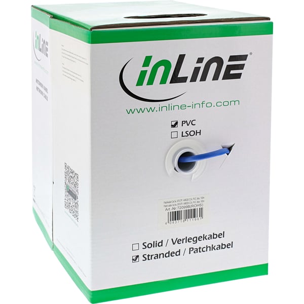 InLine 72099B nätverkskablar Blå 100 m Cat5e SF/UTP (S-FTP)