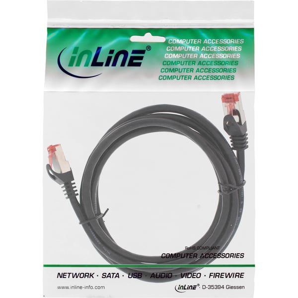 InLine 73601X netværkskabel Sort 1 m Cat6 S/FTP (S-STP)