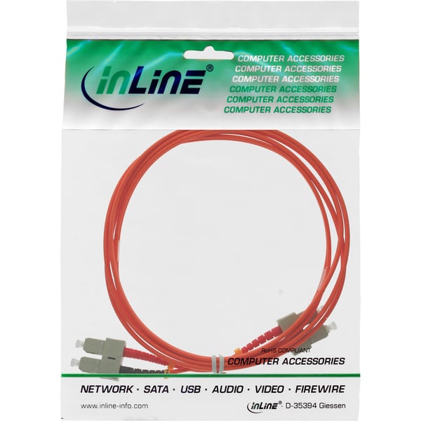 InLine 83510 InfiniBand och fiberoptisk kabel 10 m SC Orange