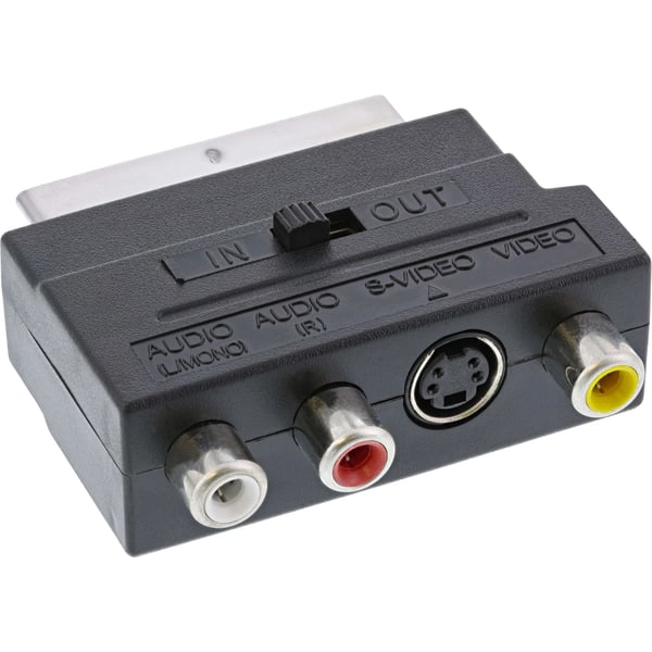 InLine 89953 videokabeladapter SCART (21-pin) 3 x RCA + S-Video Svart