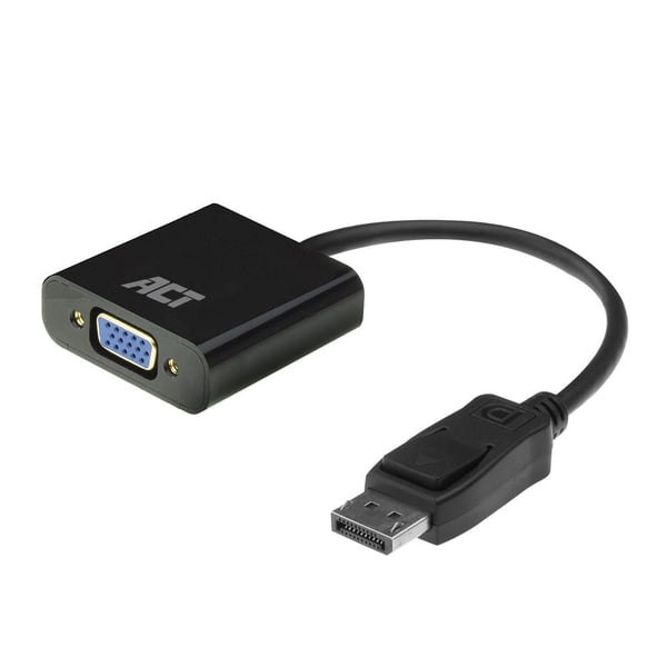 ACT AC7515 videokabel adapter 0,15 m DisplayPort VGA (D-Sub) Sort