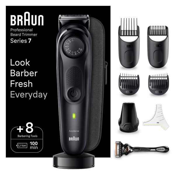Braun BeardTrimmer 7 80708231 skäggtrimmer Batteri 40 2 cm Svart
