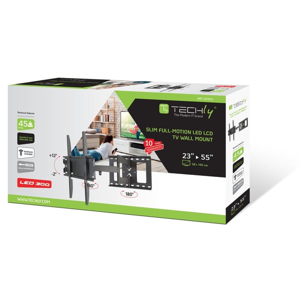 Techly ICA-PLB 148M tv-fäste 139,7 cm (55") Svart