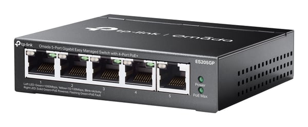 TP-Link Omada ES205GP netværksswitch Administreret Gigabit Ethernet (10/100/1000) Strøm over Ethernet (PoE) Sort