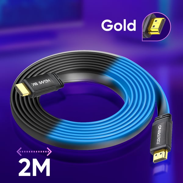 Oniverse ONICAB2-HDMILED-BLUE HDMI-kabel 2 m HDMI Type A (Standard) Blå
